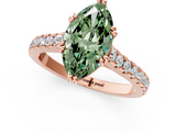 Rose gold Fancy Green Marquise  Solitaire Pave Diamond Engagement Ring with Prong Setting_21