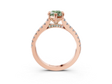 Rose gold Fancy Green Marquise  Solitaire Pave Diamond Engagement Ring with Prong Setting_23