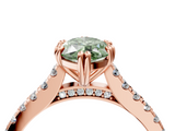 Rose gold Fancy Green Marquise  Solitaire Pave Diamond Engagement Ring with Prong Setting_24