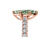 Rose gold Fancy Green Marquise  Solitaire Pave Diamond Engagement Ring with Prong Setting_25