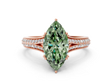 Rose gold Fancy Green Marquise  Solitaire Pave Split Shank Engagement Ring with Six-Prong Setting_37