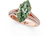 Rose gold Fancy Green Marquise  Solitaire Pave Split Shank Engagement Ring with Six-Prong Setting_38