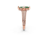 Rose gold Fancy Green Marquise  Solitaire Pave Split Shank Ring with Four-Prong Setting_83