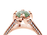 Rose gold Fancy Green Marquise  Solitaire Pave Split Shank Ring with Four-Prong Setting_85