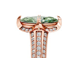 Rose gold Fancy Green Marquise  Solitaire Pave Split Shank Ring with Four-Prong Setting_86
