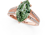 Rose gold Fancy Green Marquise  Solitaire Split Shank Pavé Diamond Engagement Ring_390