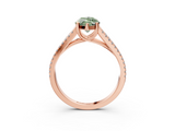 Rose gold Fancy Green Marquise  Solitaire Split Shank Pavé Diamond Engagement Ring_392