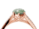 Rose gold Fancy Green Marquise  Solitaire Split Shank Pavé Diamond Engagement Ring_393