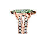 Rose gold Fancy Green Marquise  Solitaire Split Shank Pavé Diamond Engagement Ring_394