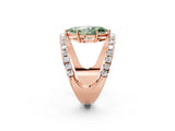 Rose gold Fancy Green Marquise  Solitaire Split Shank Pave Diamond Ring_51