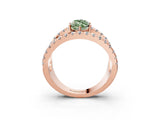Rose gold Fancy Green Marquise  Solitaire Split Shank Pave Diamond Ring_52