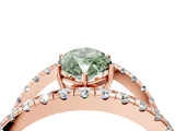 Rose gold Fancy Green Marquise  Solitaire Split Shank Pave Diamond Ring_53