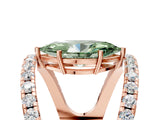 Rose gold Fancy Green Marquise  Solitaire Split Shank Pave Diamond Ring_54