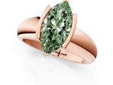 Rose gold Fancy Green Marquise  Solitaire Tension Set Diamond Ring with Wide Band_38