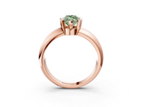 Rose gold Fancy Green Marquise  Solitaire Tension Set Diamond Ring with Wide Band_40