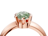 Rose gold Fancy Green Marquise  Solitaire Tension Set Diamond Ring with Wide Band_41
