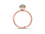 Rose gold Fancy Green Marquise  Solitaire Twist Band Ring with Four-Prong Setting_71