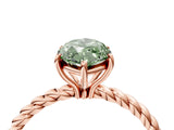 Rose gold Fancy Green Marquise  Solitaire Twist Band Ring with Four-Prong Setting_72