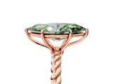 Rose gold Fancy Green Marquise  Solitaire Twist Band Ring with Four-Prong Setting_73