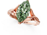 Rose gold Fancy Green Marquise  Solitaire Twist Band Six-Prong Setting 1