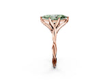 Rose gold Fancy Green Marquise  Solitaire Twist Band Six-Prong Setting 2