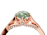 Rose gold Fancy Green Marquise  Solitaire Twist Band Six-Prong Setting 4