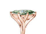 Rose gold Fancy Green Marquise  Solitaire Twist Band Six-Prong Setting 5