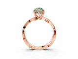 Rose gold Fancy Green Marquise  Solitaire Twist Band with Pavé Accents and Four-Prong Setting_35