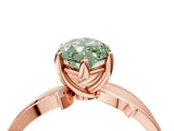 Rose gold Fancy Green Marquise  Solitaire Twist Band with Pavé Accents and Four-Prong Setting_36