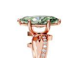 Rose gold Fancy Green Marquise  Solitaire Twist Band with Pavé Accents and Four-Prong Setting_37