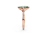 Rose gold Fancy Green Marquise  Solitaire Twist Band with Pavé Diamonds and Four-Prong Setting_69