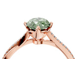 Rose gold Fancy Green Marquise  Solitaire Twist Band with Pavé Diamonds and Four-Prong Setting_71