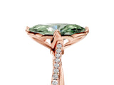 Rose gold Fancy Green Marquise  Solitaire Twist Band with Pavé Diamonds and Four-Prong Setting_72