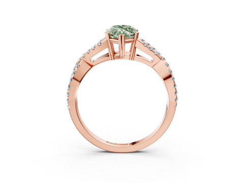 Rose gold Fancy Green Marquise  Solitaire Twist Band with Pavé Setting and Four-Prong Setting_20