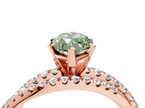 Rose gold Fancy Green Marquise  Solitaire Twist Band with Pavé Setting and Four-Prong Setting_66