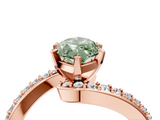 Rose gold Fancy Green Marquise  Solitaire Twist Band with Pave Set Diamonds and Four-Prong Setting_133