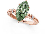 Rose gold Fancy Green Marquise  Solitaire Twisted Band Prong Set Engagement Ring_62