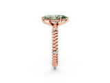 Rose gold Fancy Green Marquise  Solitaire Twisted Band Prong Set Engagement Ring_63