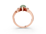 Rose gold Fancy Green Marquise  Solitaire Twisted Band Scroll Prong Ring_37