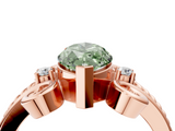Rose gold Fancy Green Marquise  Solitaire Twisted Band Scroll Prong Ring_38