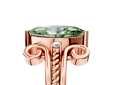 Rose gold Fancy Green Marquise  Solitaire Twisted Band Scroll Prong Ring_39