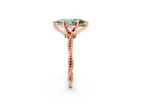 Rose gold Fancy Green Marquise  Solitaire Twisted Band with Bead Prong Setting_321