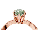 Rose gold Fancy Green Marquise  Solitaire Twisted Band with Bead Prong Setting_323