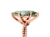 Rose gold Fancy Green Marquise  Solitaire Twisted Band with Bead Prong Setting_324