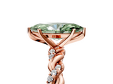 Rose gold Fancy Green Marquise  Solitaire Twisted Band with Pavé Accents and Four-Prong Setting_25