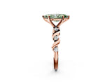 Rose gold Fancy Green Marquise  Solitaire Twisted Band with Prong Setting 3