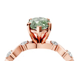Rose gold Fancy Green Marquise  Solitaire Twisted Band with Prong Setting 5