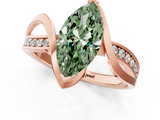 Rose gold Fancy Green Marquise  Solitaire Twisted Band with Prong Setting_4