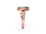 Rose gold Fancy Green Marquise  Solitaire Twisted Band with Prong Setting_5