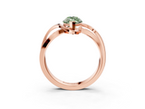 Rose gold Fancy Green Marquise  Solitaire Twisted Band with Prong Setting_6